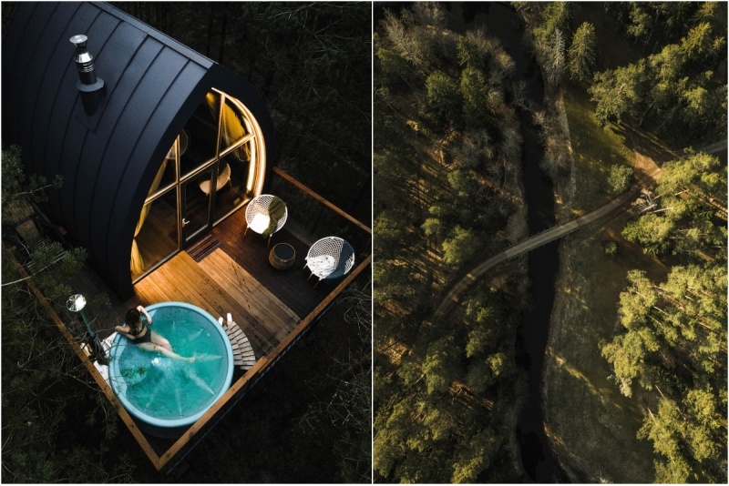 Yöpyminen bungalowissa 4 metrin korkeudessa – „Jungle SPA“