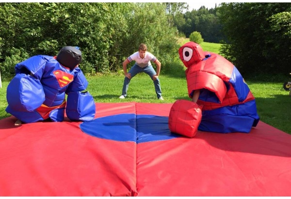 Lasten sumopuvut spiderman + superman